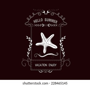 hello summer Vintage frames and Floral Ornaments