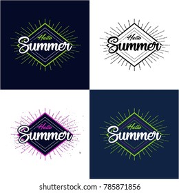 Hello Summer Vintage Lettering Design