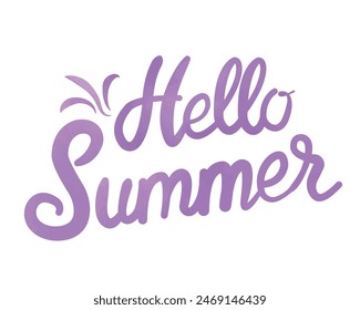 Hello Summer watercolor lettering. Summer Time logo Templates. Isolated Typographic Design Label. Summer Holidays lettering for invitation, greeting card, prints and posters. Vector illustration.