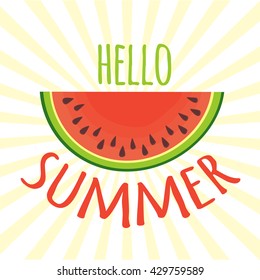 Hello summer with watermelon