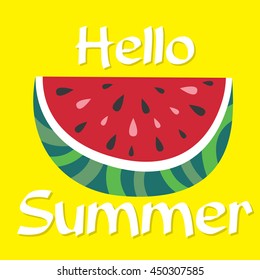 Hello summer with watermelon design