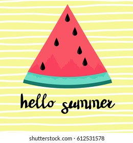 Hello summer with watermelon design