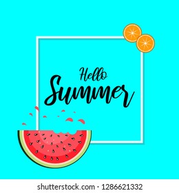 Hello summer and watermelon slice
