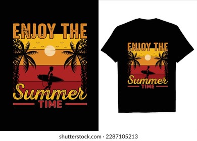 Hello Summer We Meet Again Retro Vintage T Shirt, Enjoy The Summer Time T Shirt Design Vector, Sunshine Color