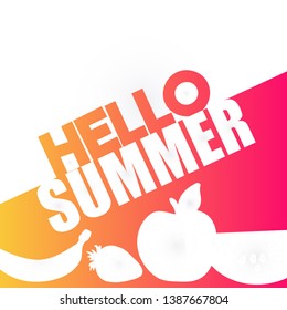 Hello summer web banner background. Sea or pool with sand. Hello Summer Holiday party beach template backdrop.