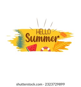 Hello summer. welcome summer. summer time vector illustration
