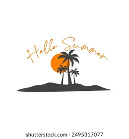 Hello summer. Welcome summer vector. Summertime vector.