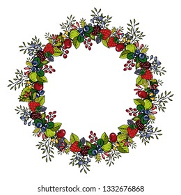 Hello summer. Wreath of berries