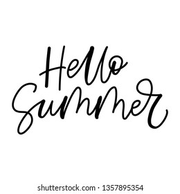 Hello summer-lettering inscription.