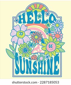 hello sun summer vacation, illustration, background, vector