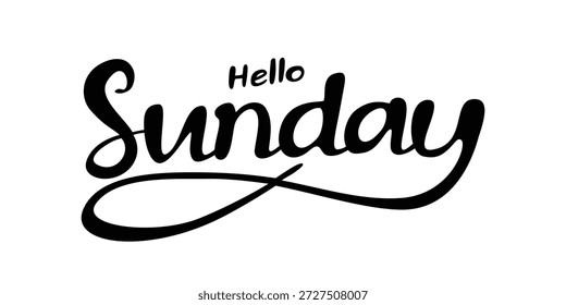 Hallo Sonntag kreatives Typografie-Design.