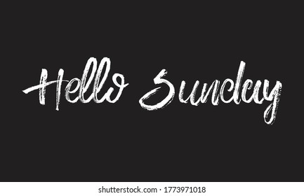 Hola tipografía dominical Palk letras palabras de texto blanco aisladas en el fondo negro 