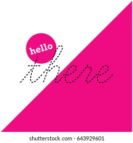 Hello Sunday Written in Minimalist Script Flat Style Design