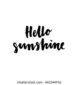 Hello Sunshine Inspirational Motivational Quotes Hand Stock Vector ...