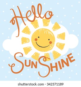 Hello Sunshine Kids Tshirt Graphic