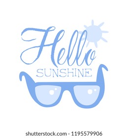 Hello Sunshine, positive quote, hand wriiten lettering motivational slogan vector Illustration on a white background