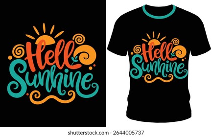 Hello sunshine t shirt design template