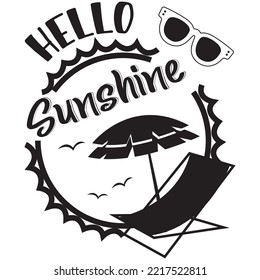 Hello Sunshine T-shirt Design Vector File.