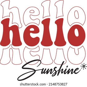 Hello sunshine typo print design