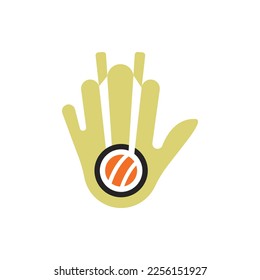 Hello sushi Logo. Simple, modern, unique.