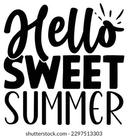 Hola Sweet Summer SVG Diseño de camisetas Vector Archivo