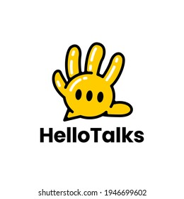 hola mano charla hélice globo alta 5 logotipo vectícono