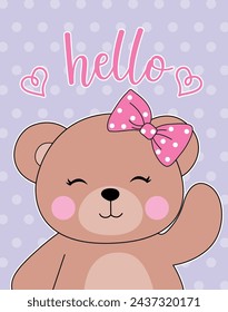 hello teddy cute love texture