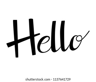Hello text alphabet. Modern calligraphy vector, Handwritten letters illustration.
