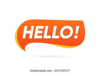 Hello text banner isolated vector design