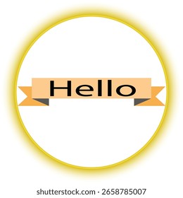 Hola Anuncio de texto. Marco del mensaje de bienvenida. Vector de forma ovalada. Saludo decorativo.