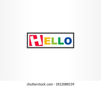 Hello text design template. Vector lettering. - Shutterstock ID 1812088159