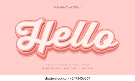 Efecto de texto Hello, estilo de efecto de texto editable Hello 3d.