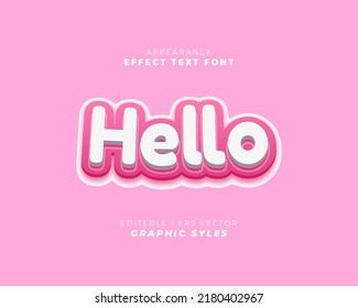 hello text effect font 3D color. 