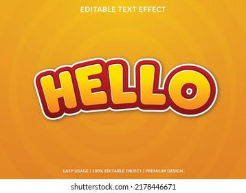 hello text effect template with abstract style use for business brand and logo