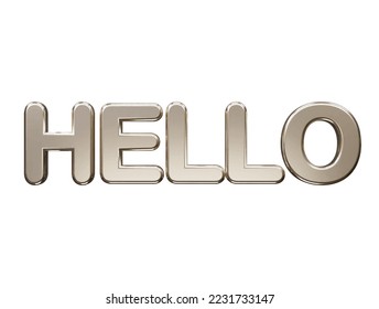 Hello text effect transparent vector element 