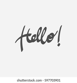 hello text lettering vector illustration