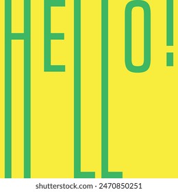 Hello text minimal design art