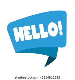 Hallo-Text-Pop-Symbol, Vektordesign