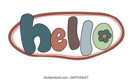 Hello text vector, suitable for kids t-shirt design, kids room decoration, etc. Editable Hello text effect template