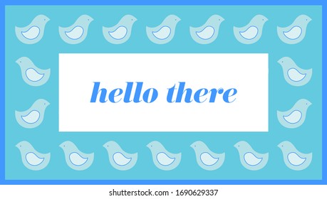 Hello There Card with Blue Ducks 