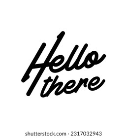 hello there design on white background.