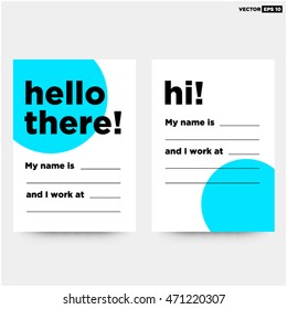 Hello There! My name is (Business Card Art Vector Illustration in Flat Style Design)