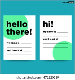 Hello There! My name is (Business Card Art Vector Illustration in Flat Style Design)