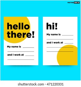 Hello There! My name is (Business Card Art Vector Illustration in Flat Style Design)
