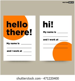 Hello There! My name is (Business Card Art Vector Illustration in Flat Style Design)