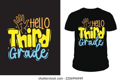 Hello Third Grade School Kids Vector Design