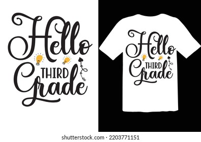 Hello Third Grade Svg Design