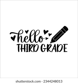 Hello Third Grade Svg, Retro Back to School Svg Png, Back to School Shirt SVG, 3rd Grade Vibes, Third Grade Squad, Digital Download File, Svg Files for cricut