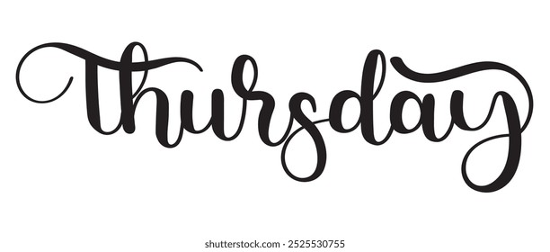 Hello THURSDAY. Thursday day of the week. Decoration letters. Illustration (Thursday)	
