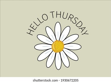 hello thursday flower vector design